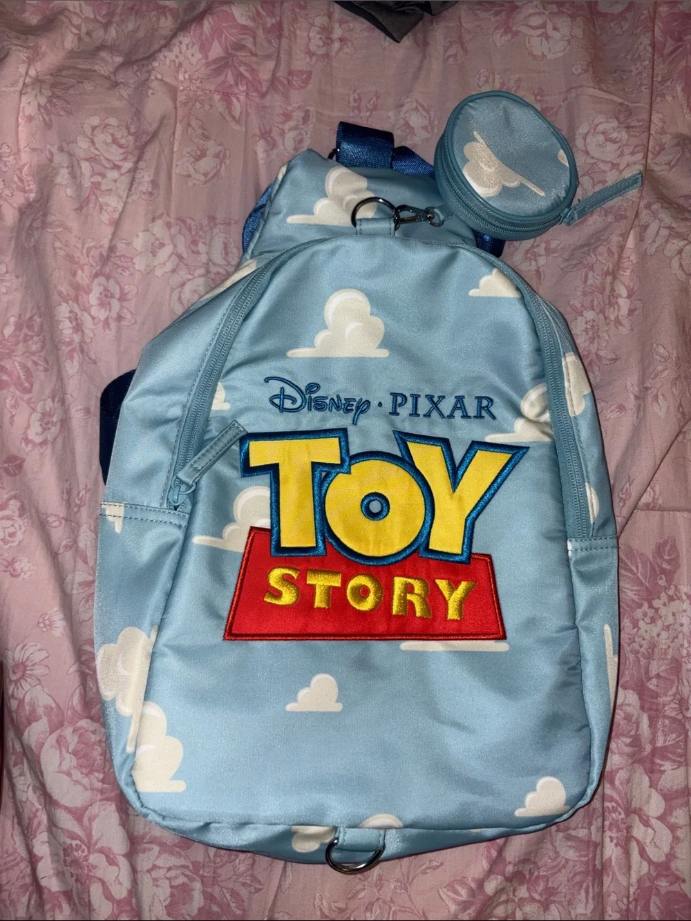 Disney Toy Story Kids Backpack in Light Blue with Yellow & Red Logo